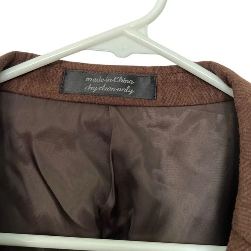 S&K Andrew Fezza 44 Brown Herringbone Blazer Sport Coat Dark Academia Professor